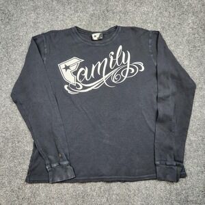 Famous Stars & Straps Shirt‎ Mens XL Blue Long Sleeve Family Graphic Thermal Tee